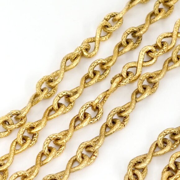 CHANEL CC Logos Coin Charm Double Chain Long Necklace 31" Gold Tone Auth - Picture 4 of 5